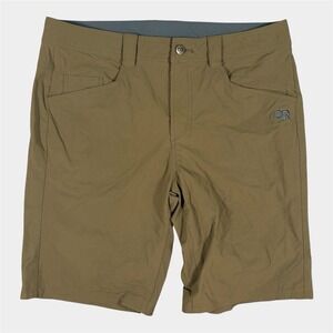 Outdoor Research Voodoo Shorts Mens 34 Khaki Hiking 10 Inseam Quick Dry Stretch
